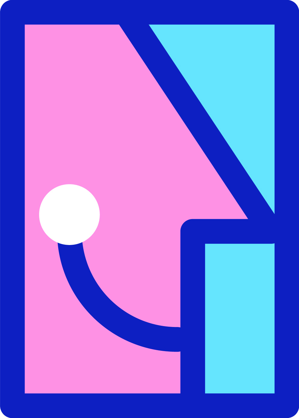 A young boy with a physical disability is working on a homework assignment from home. He is smiling and looking at the camera.