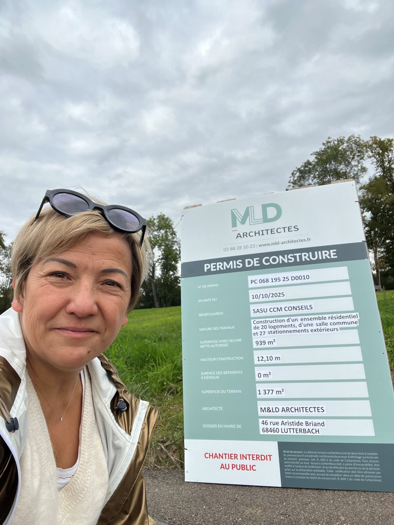 Corinne sur le terrain de Lutterbach